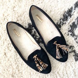 Birdies The Lark black leopard tassel loafer